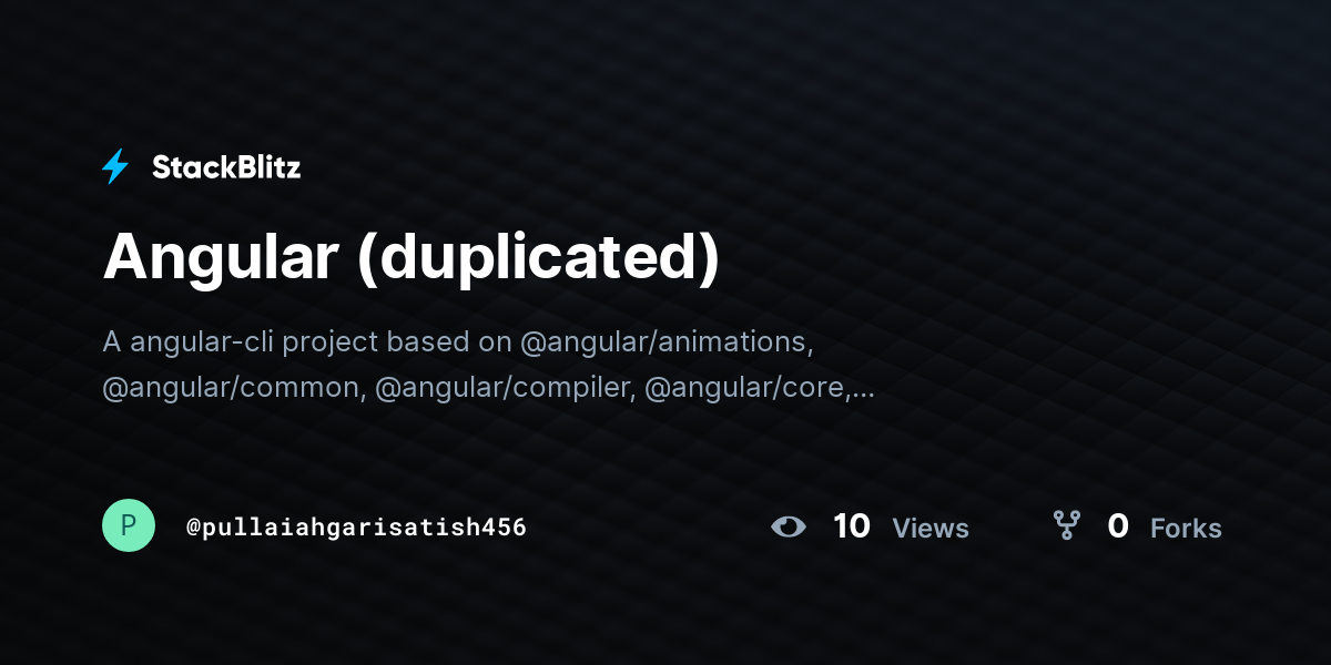 Angular (duplicated) - StackBlitz