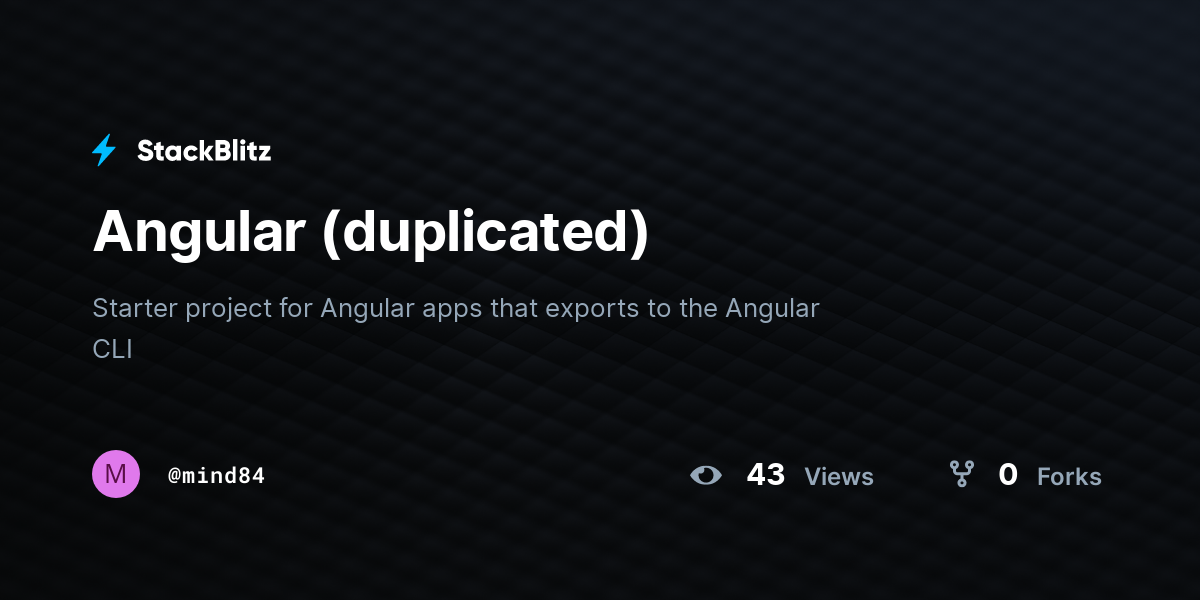 Angular (duplicated) - StackBlitz