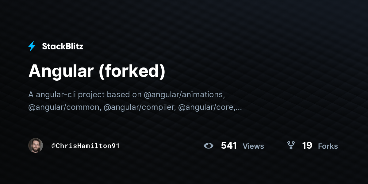 Angular (forked) - StackBlitz
