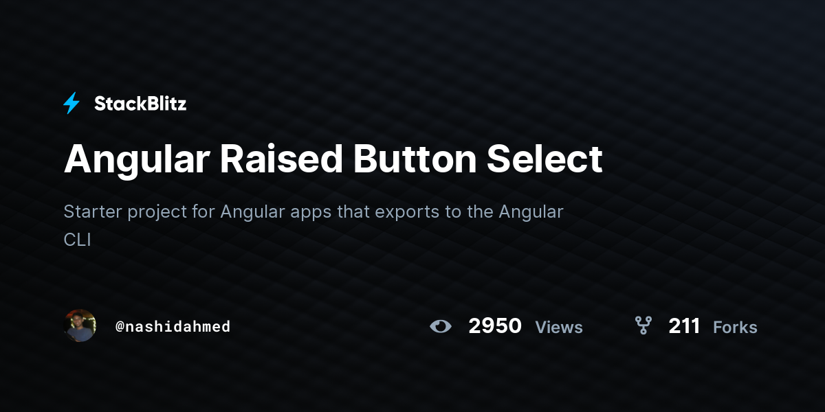Angular Raised Button Select StackBlitz