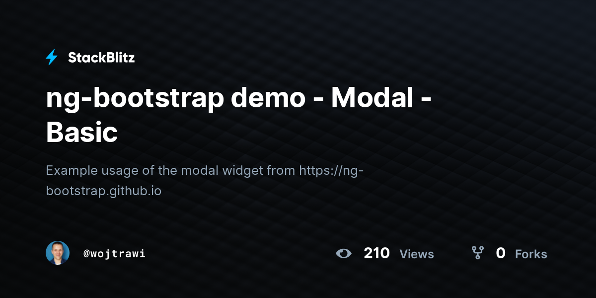 ng-bootstrap demo - Modal - Basic - StackBlitz