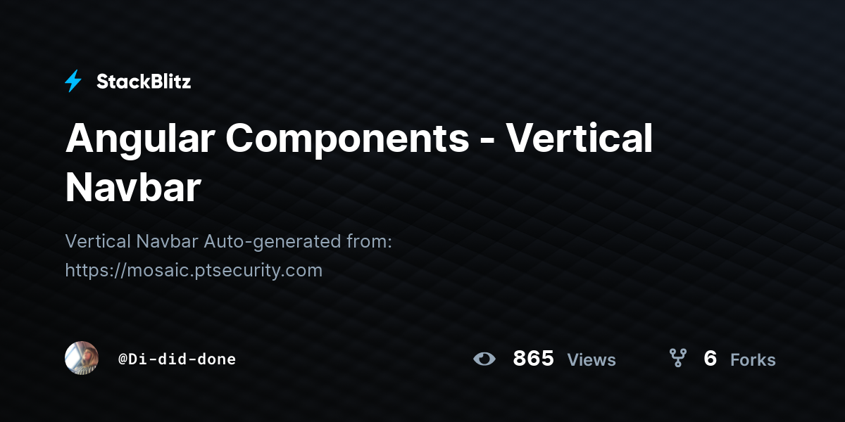 Angular Components - Vertical Navbar - StackBlitz