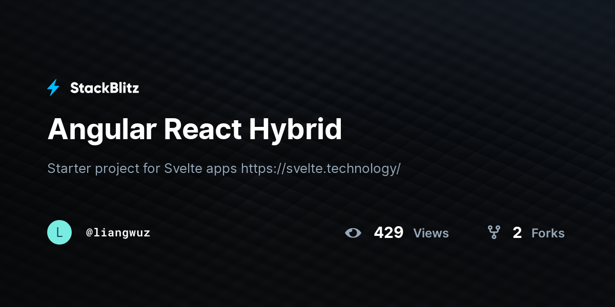 Angular React Hybrid - StackBlitz