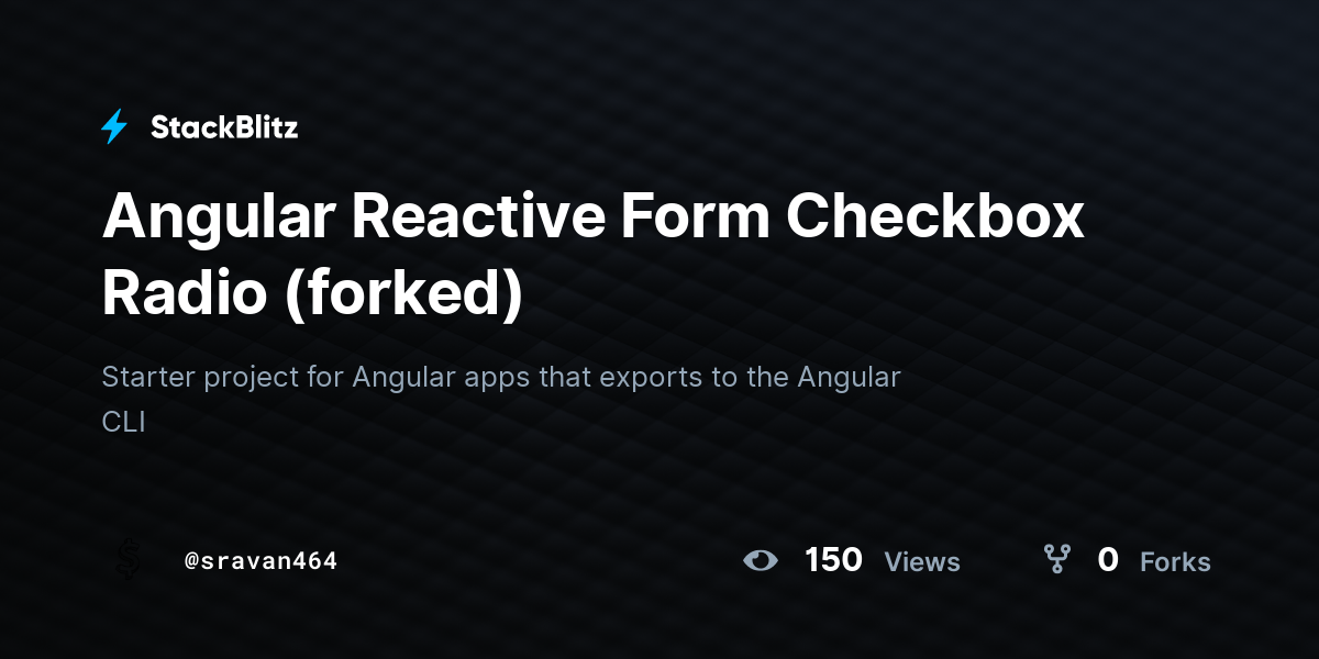 angular material radio button reactive form stackblitz