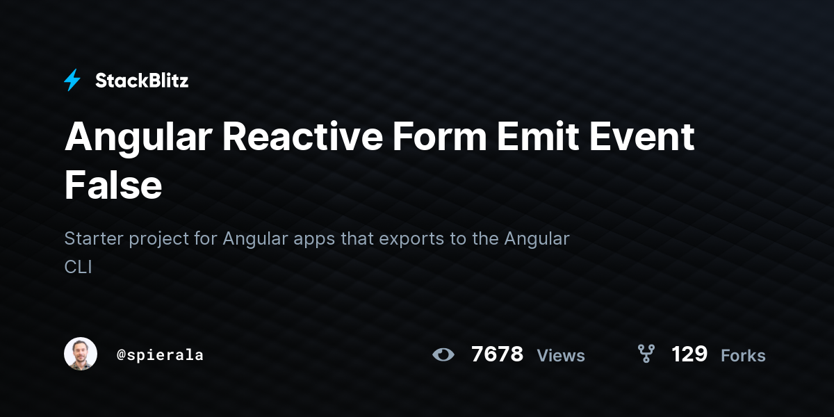 Angular Reactive Form Emit Event False - StackBlitz