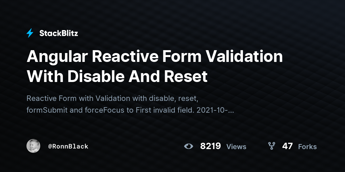 how to reset reactive form