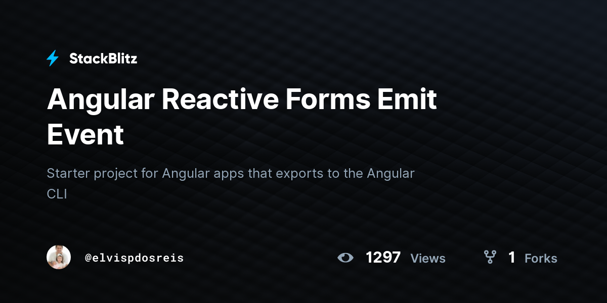 Angular Reactive Forms Emit Event - StackBlitz