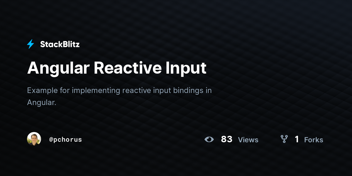 Angular Reactive Input - StackBlitz