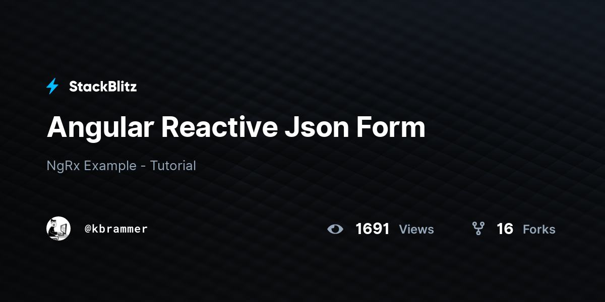 Angular Reactive Json Form - StackBlitz