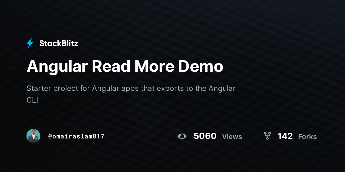 Angular Read More Demo - StackBlitz