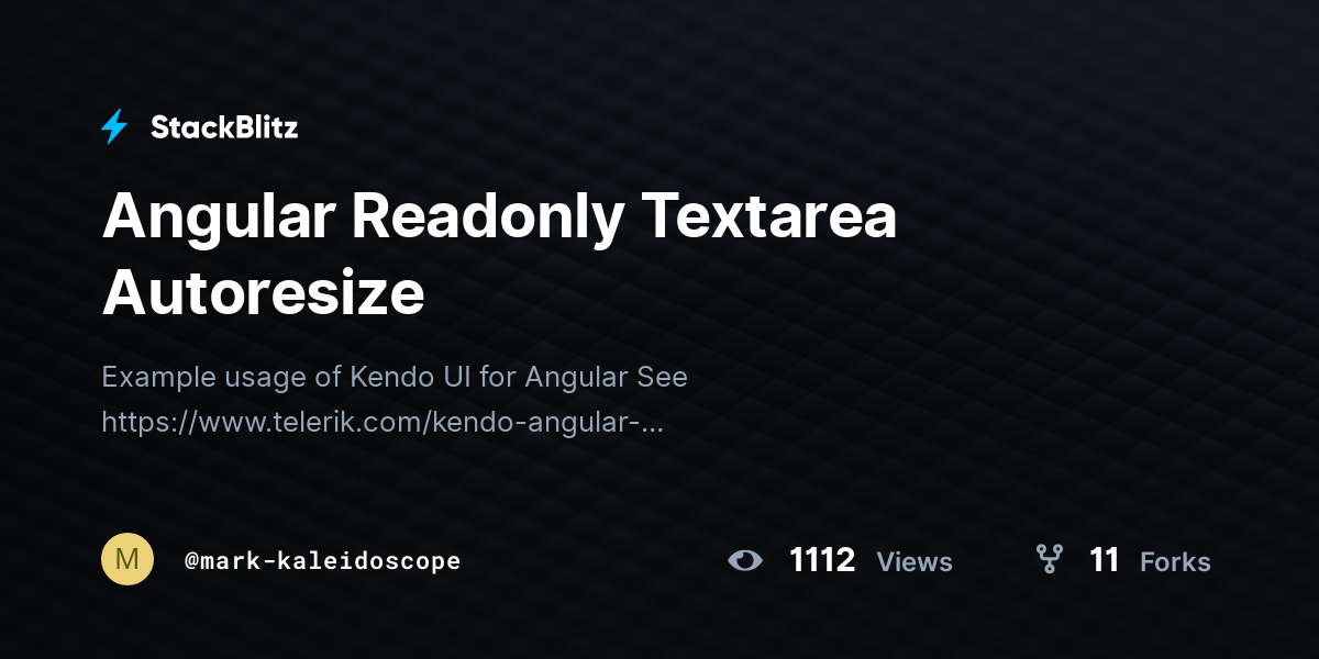 Angular Readonly Textarea Autoresize - StackBlitz