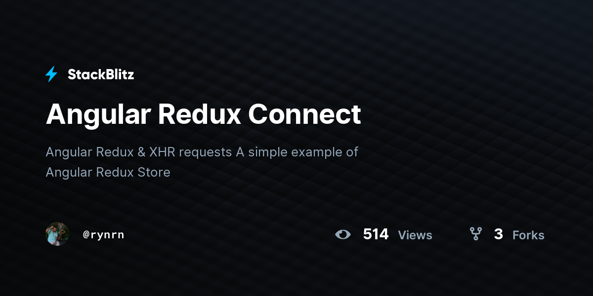 Angular Redux Connect - StackBlitz
