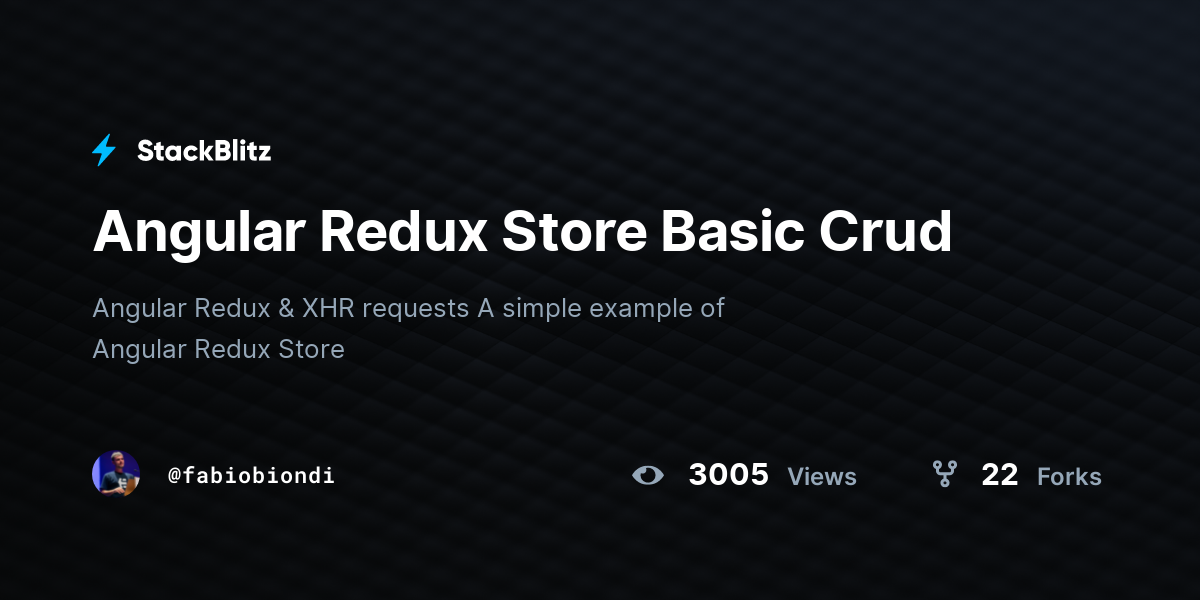 Angular Redux Store Basic Crud - StackBlitz