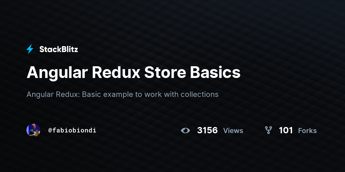 Angular Redux Store Basics - StackBlitz