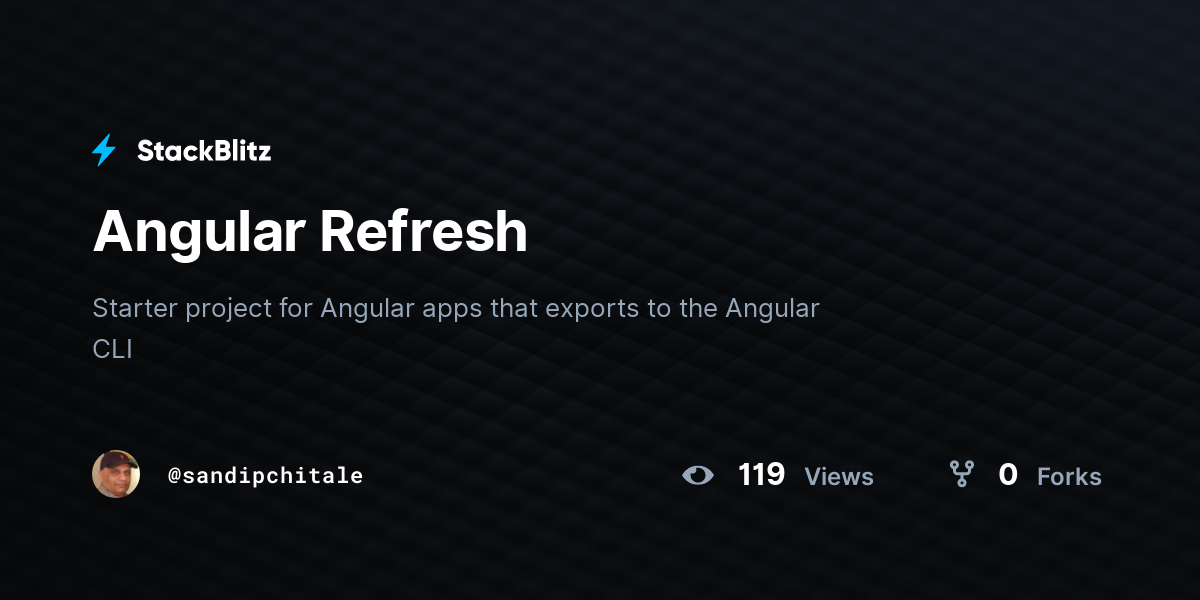 Angular Refresh - StackBlitz
