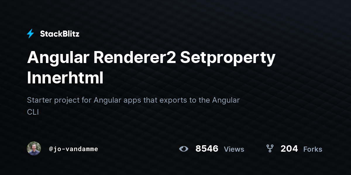 Angular Renderer2 Setproperty Innerhtml - StackBlitz