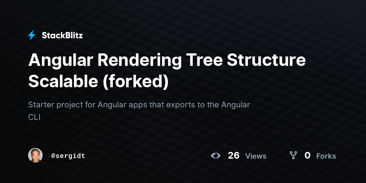 Angular Rendering Tree Structure Scalable (forked) - StackBlitz