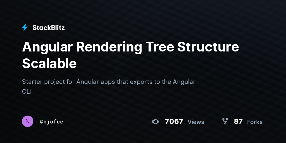 Angular Rendering Tree Structure Scalable - StackBlitz