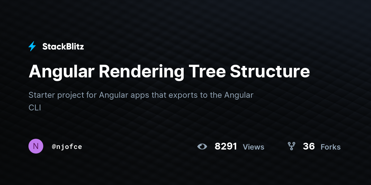 Angular Rendering Tree Structure StackBlitz