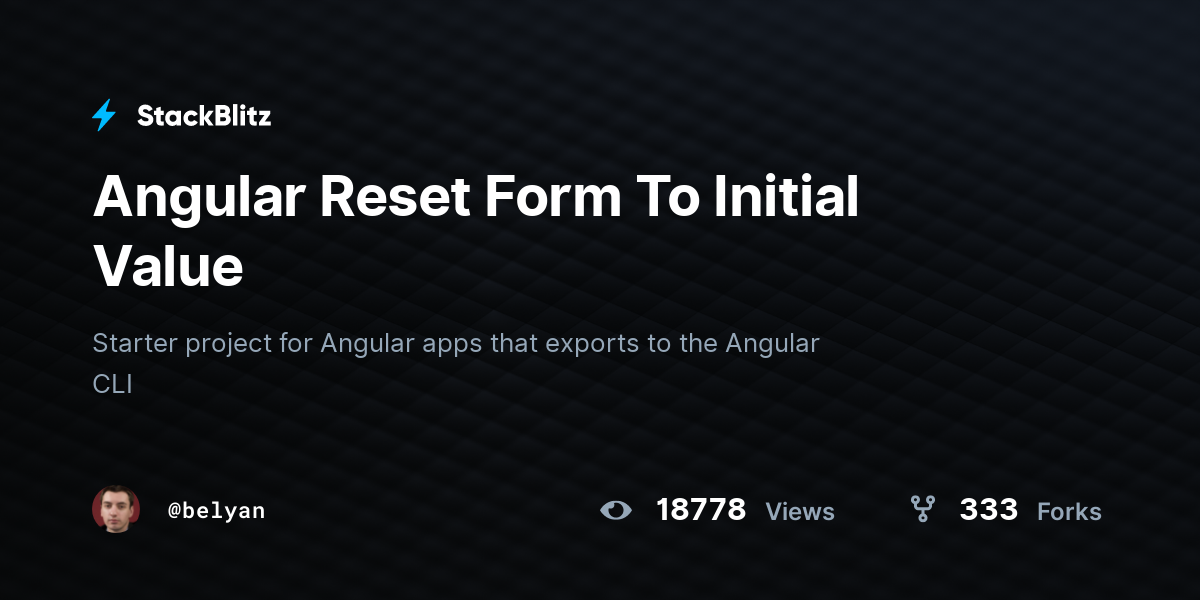 angular reset form to initial state