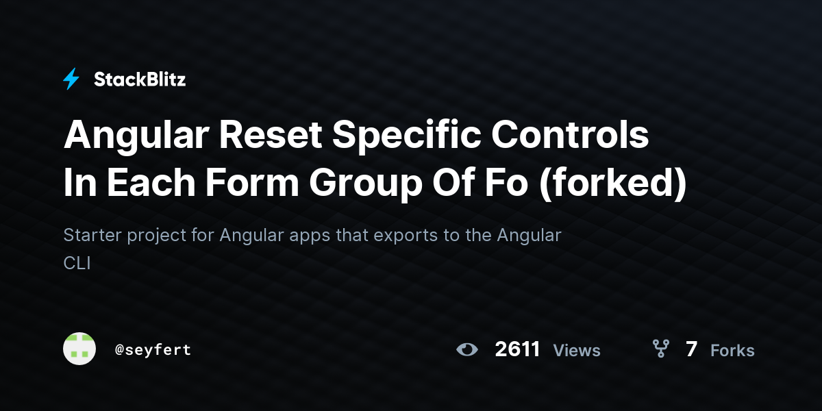Angular Reset Specific Controls In Each Form Group Of Fo (forked ...