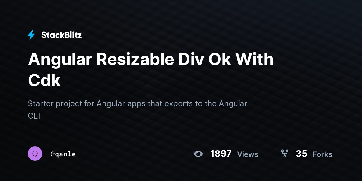 Angular Resizable Div Ok With Cdk - StackBlitz