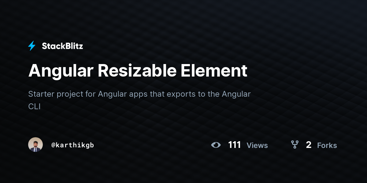 Angular Resizable Element - StackBlitz