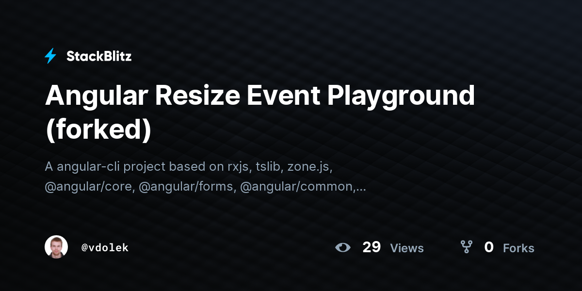 Angular Resize Event Playground (forked) - StackBlitz