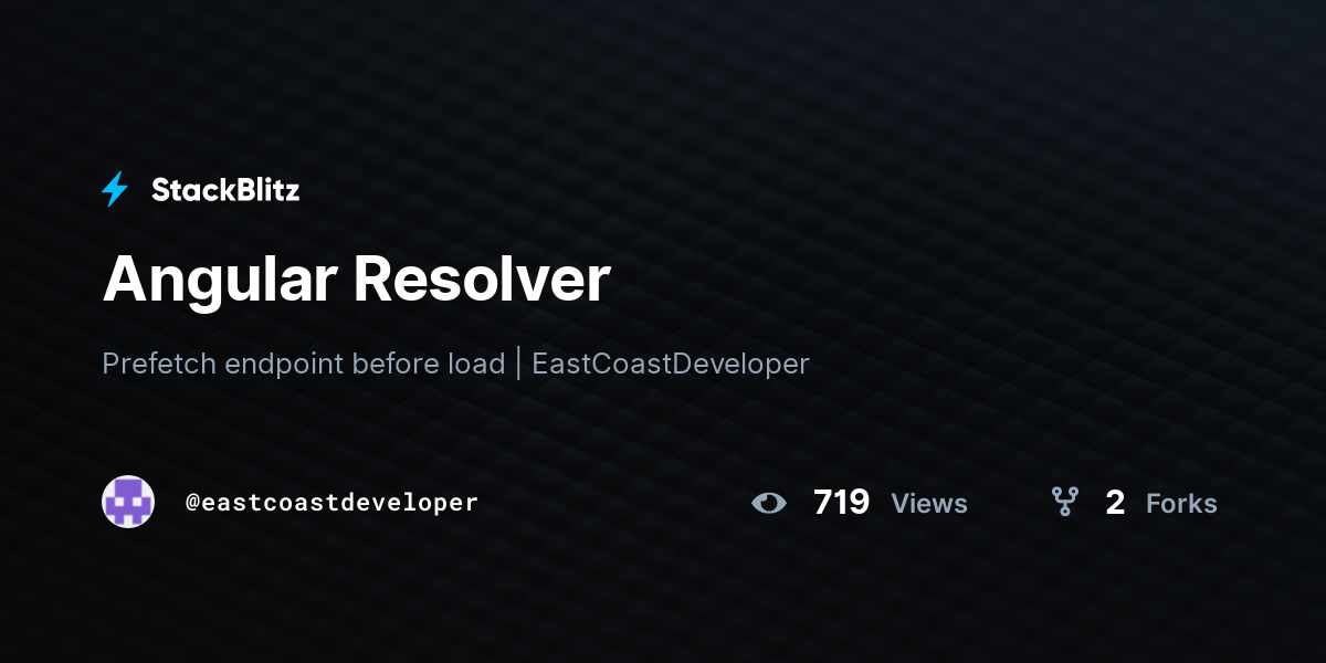 Angular Resolver - StackBlitz