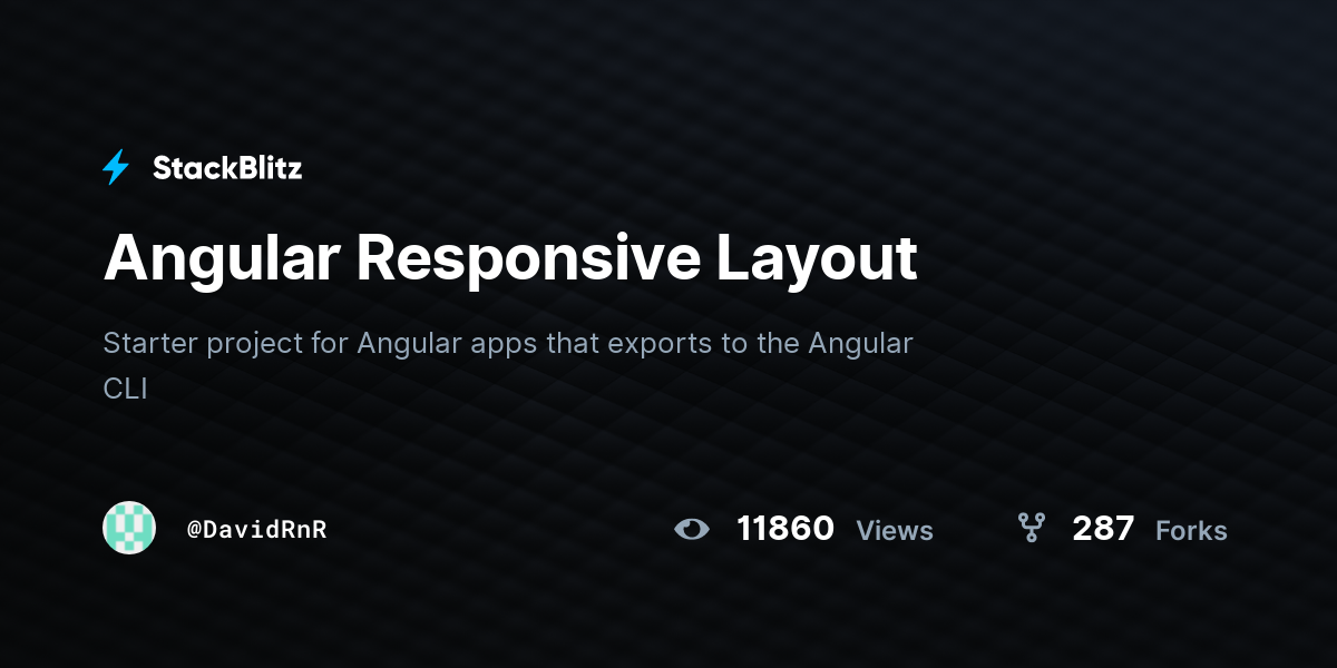 Angular Responsive Layout StackBlitz