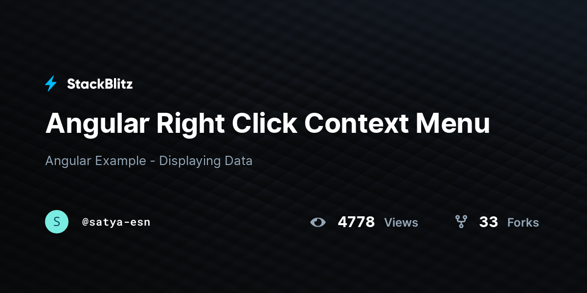 Angular Right Click Context Menu - StackBlitz