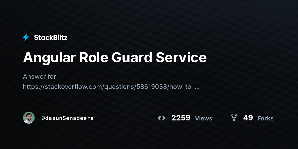 Angular Role Guard Service - StackBlitz