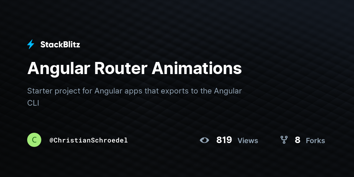Angular Router Animations - StackBlitz