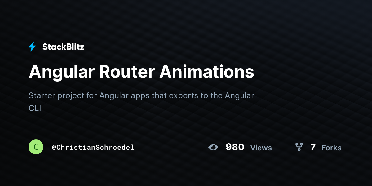Angular Router Animations - StackBlitz