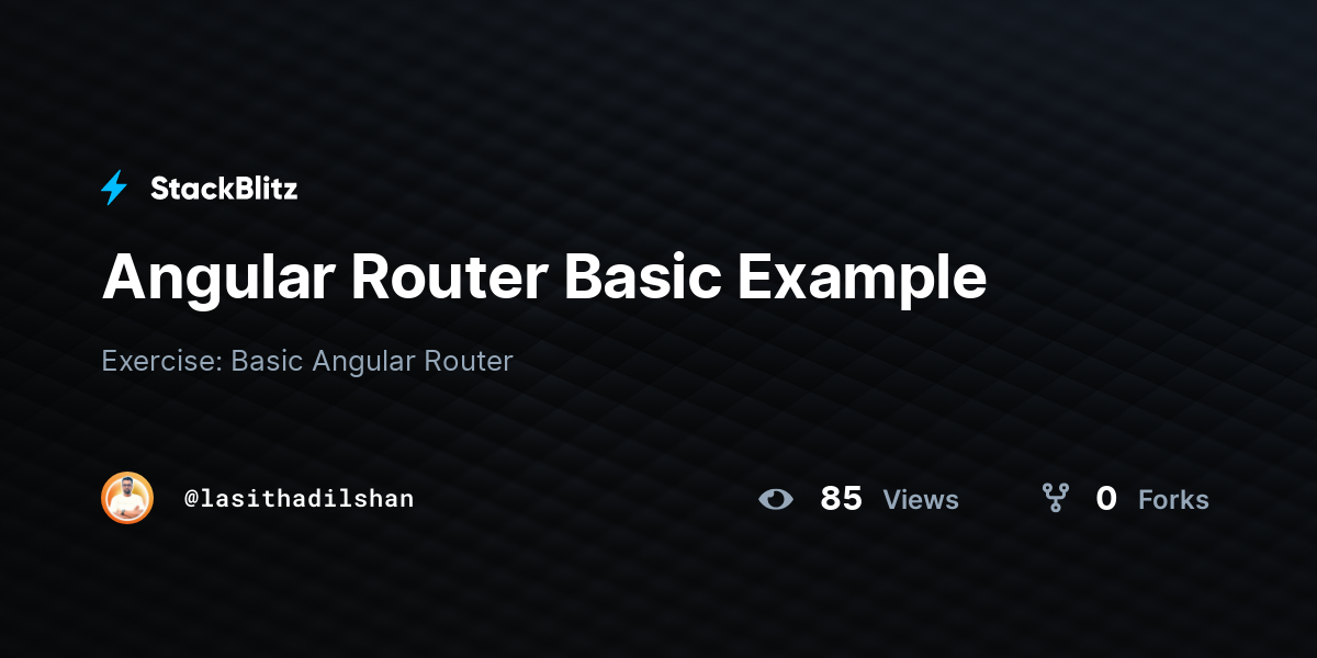 Angular Router Basic Example StackBlitz