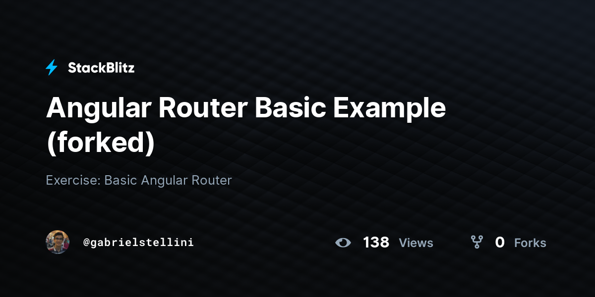 Angular Router Basic Example (forked) - StackBlitz