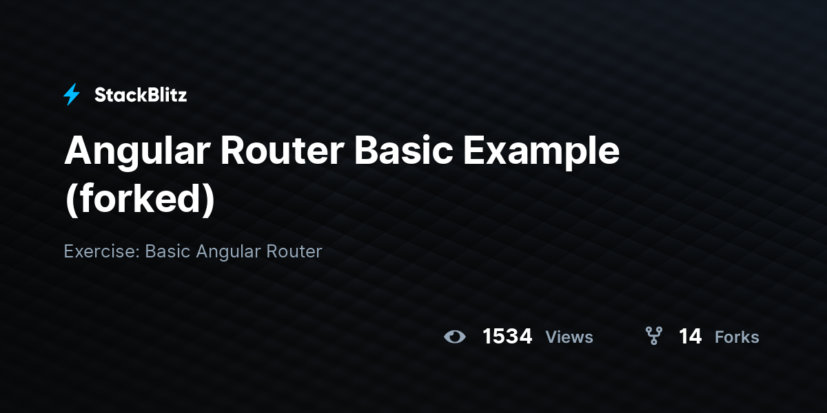 Angular Router Basic Example (forked) - StackBlitz