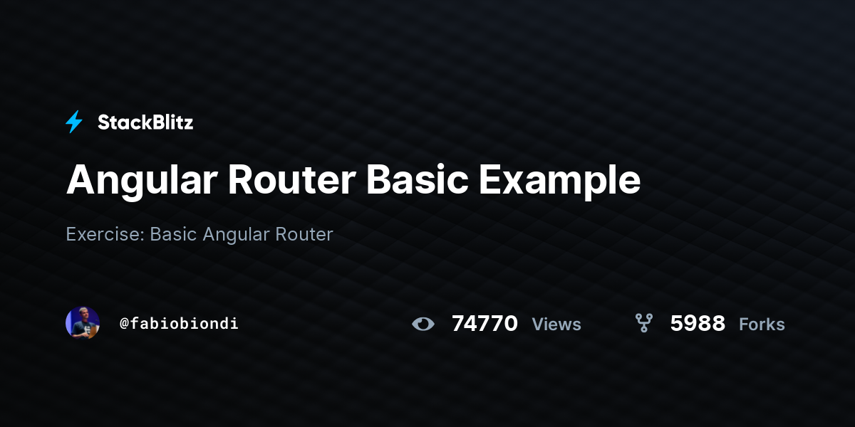Angular Router Basic Example - StackBlitz