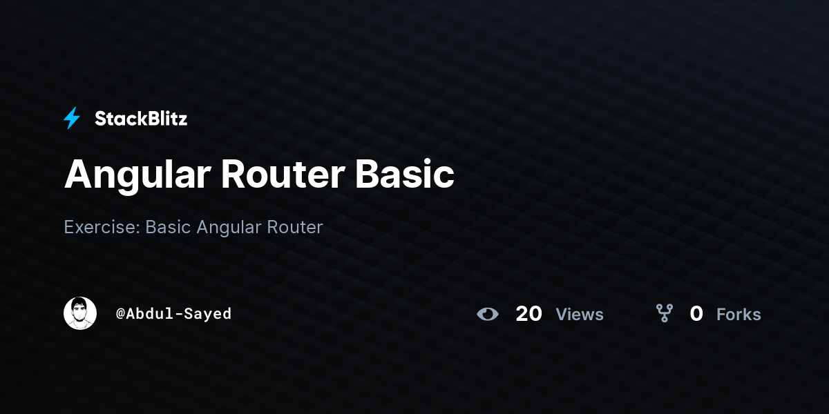 Angular Router Basic - StackBlitz