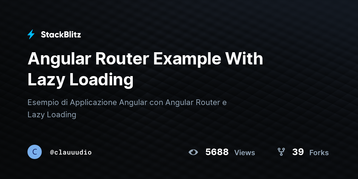 Angular Router Example With Lazy Loading - StackBlitz