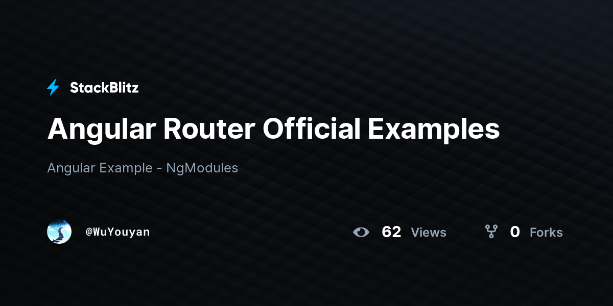 Angular Router Official Examples - StackBlitz