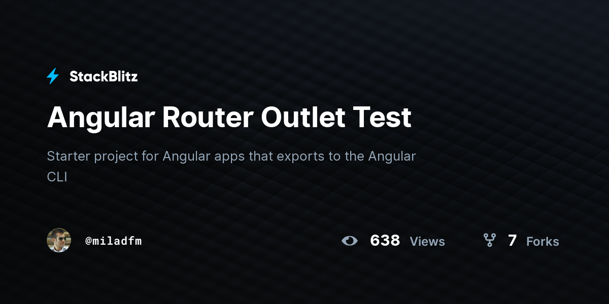 Angular Router Outlet Test - StackBlitz