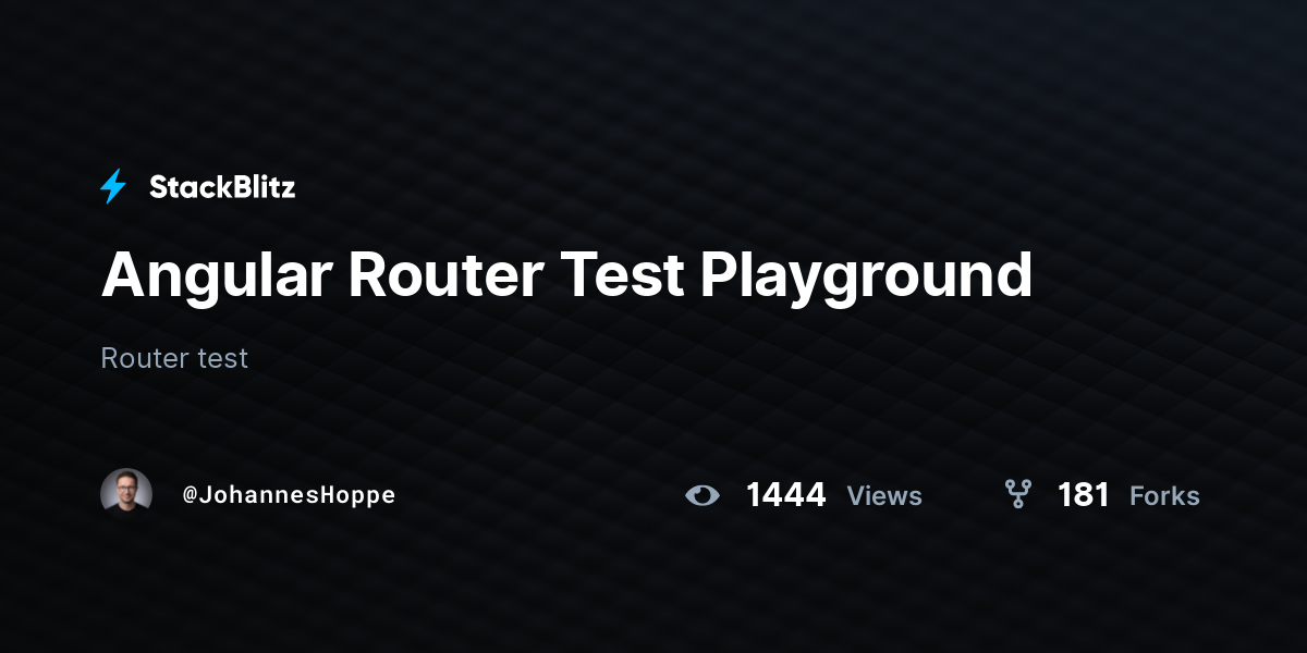 Angular Router Test Playground - StackBlitz