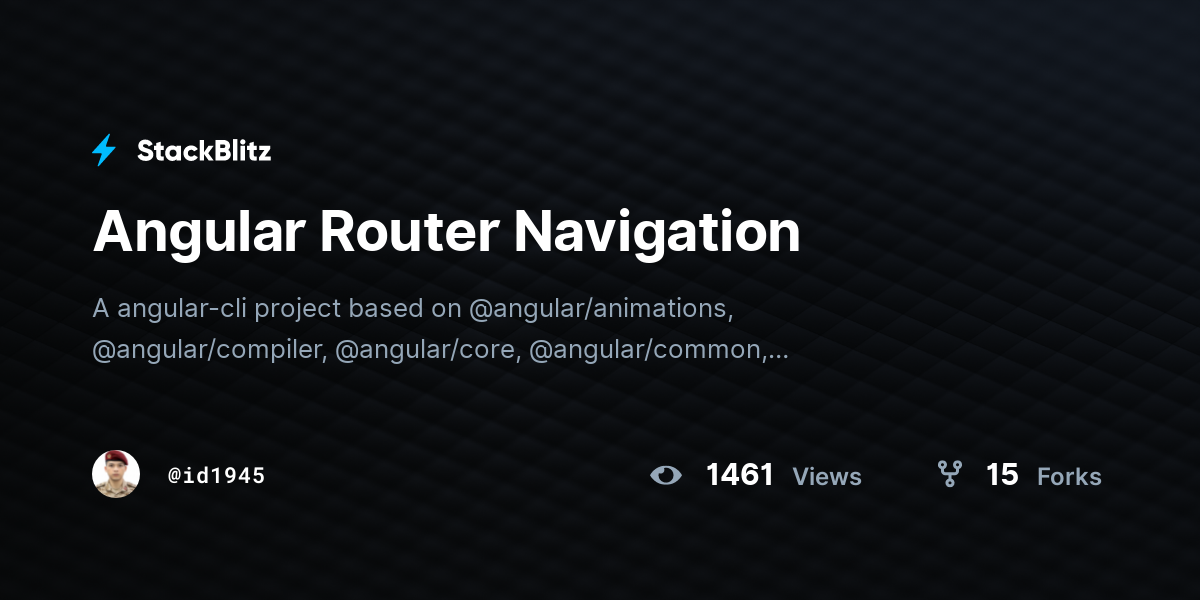 Angular Router Navigation - StackBlitz