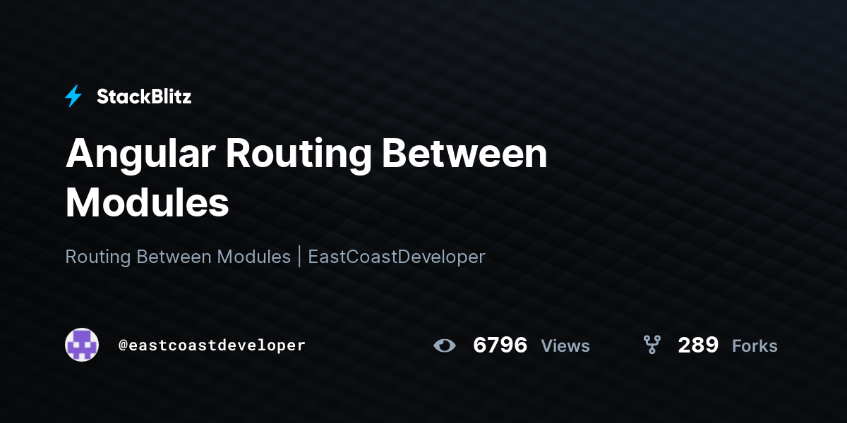Angular Routing Between Modules - StackBlitz