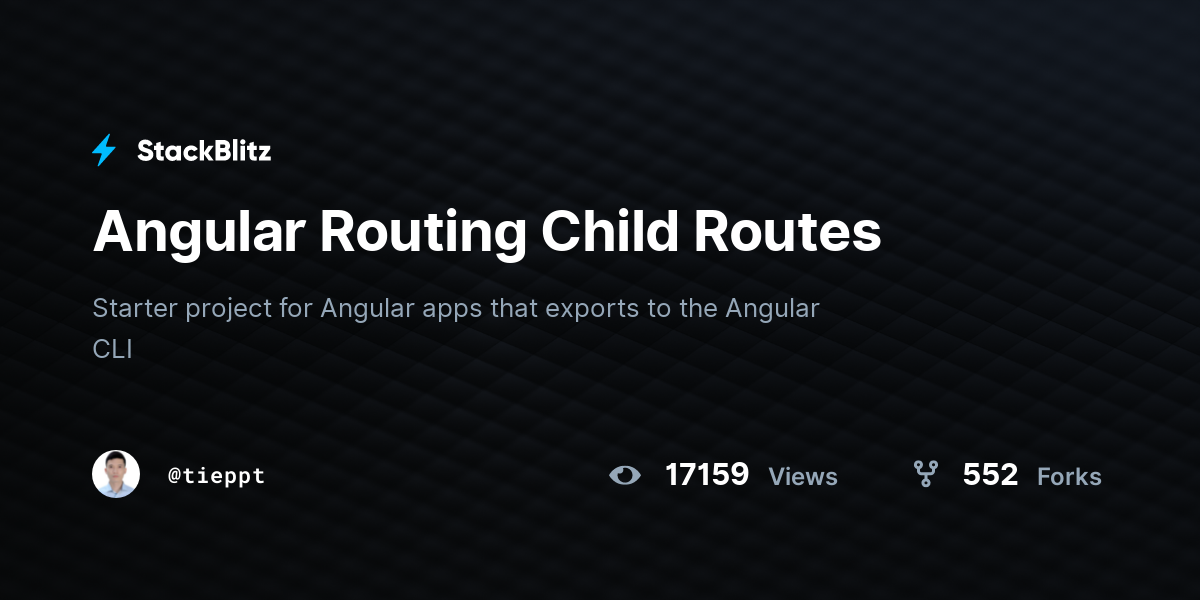 Angular Routing Child Routes StackBlitz