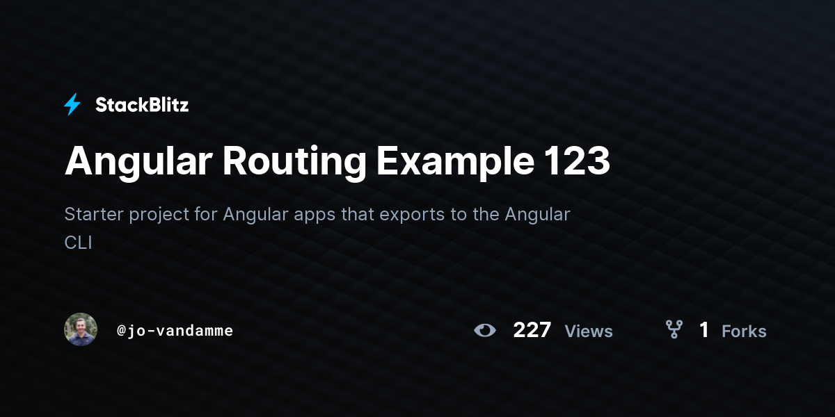Angular Routing Example 123 - StackBlitz