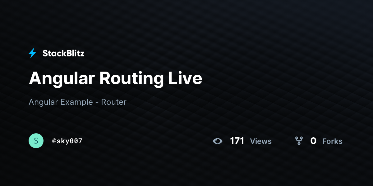 Angular Routing Live - StackBlitz