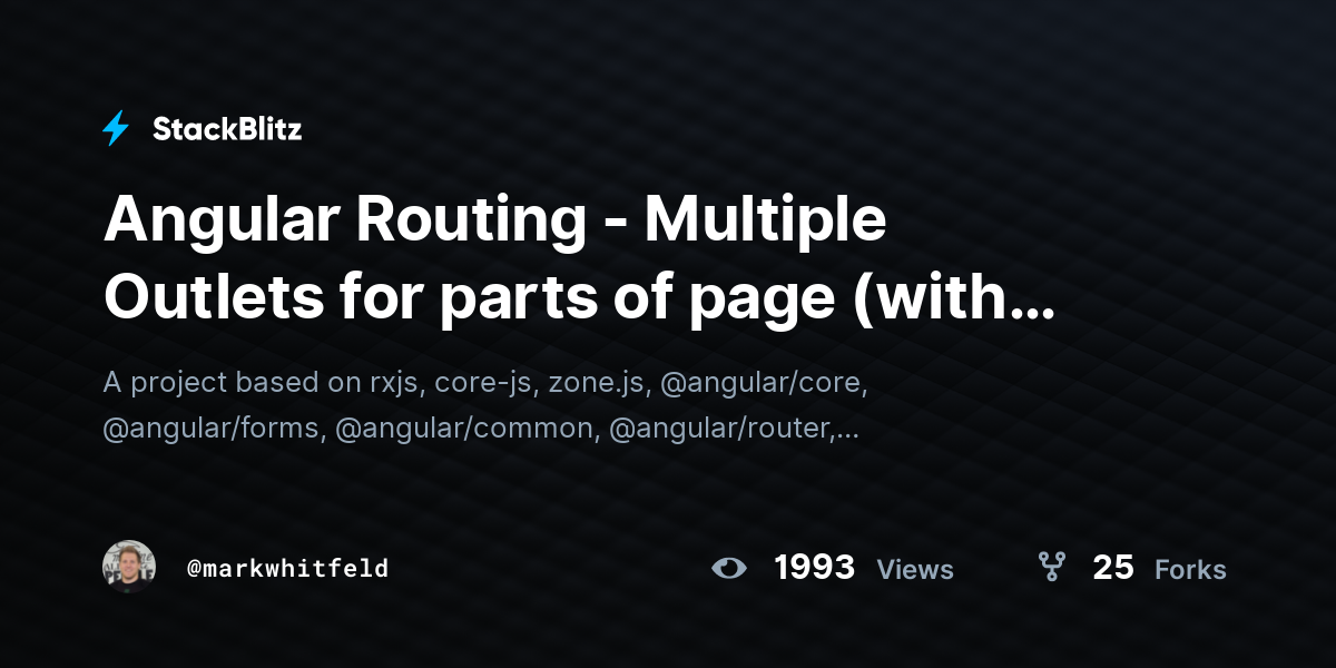 Angular Routing - Multiple Outlets for parts of page (with Defaults ...
