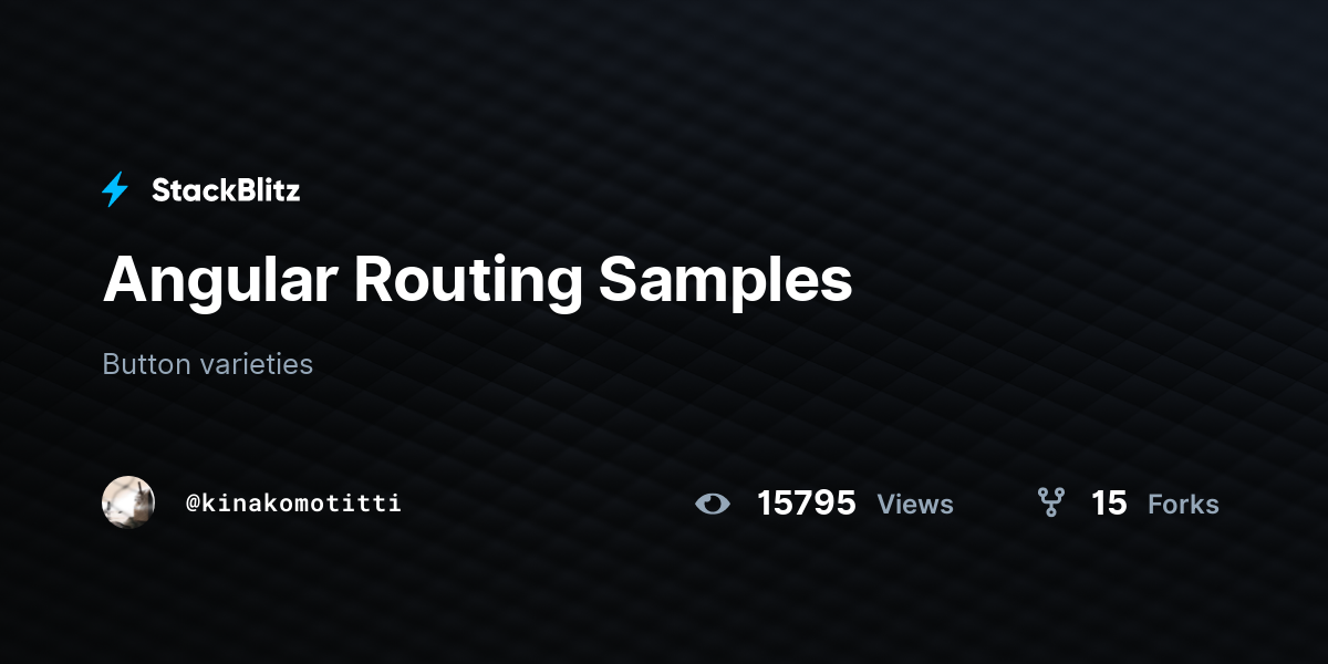 Angular Routing Samples - StackBlitz